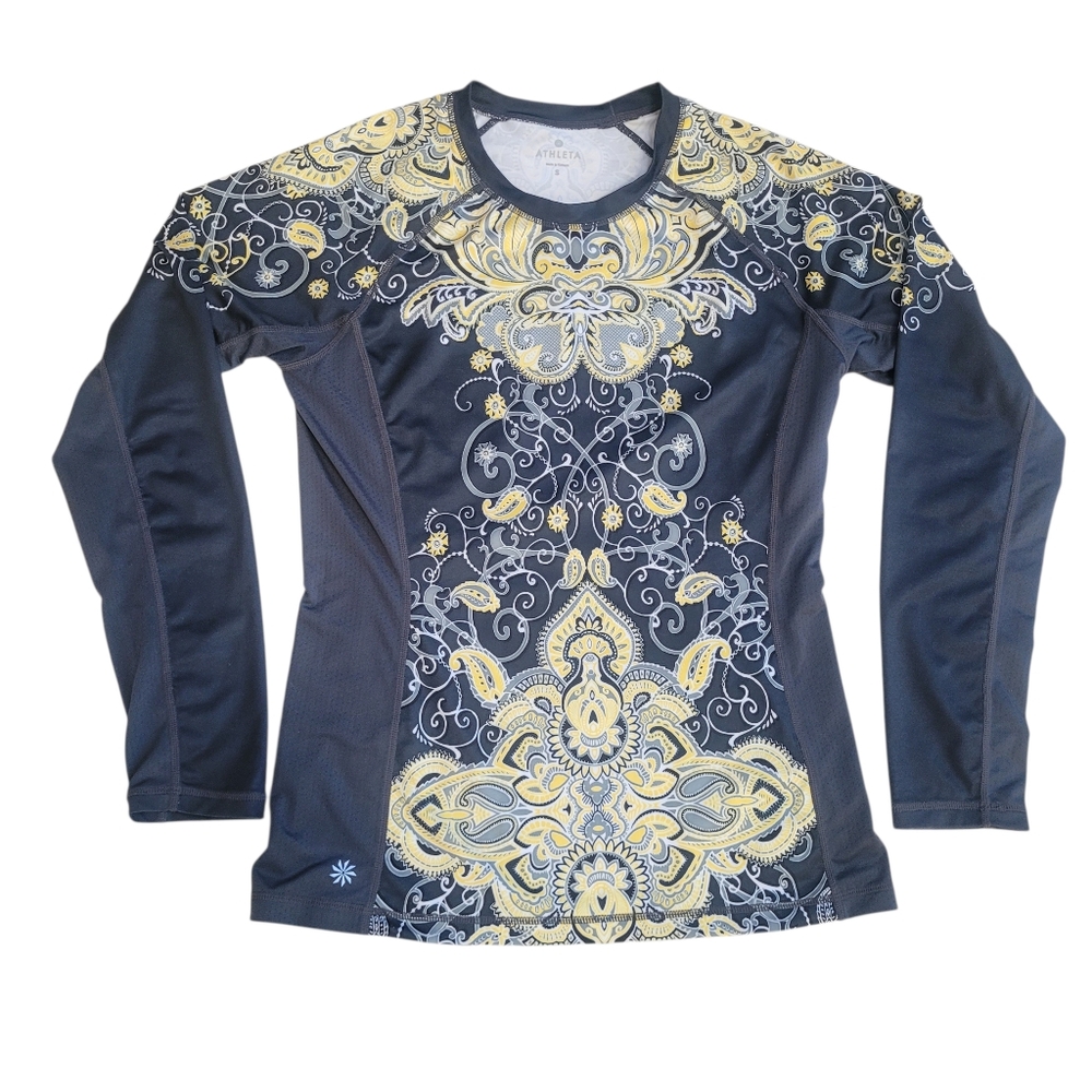 Athleta Runaway Rash Guard Long‎ Sleeved Top Size Small - Picture 2 of 8
